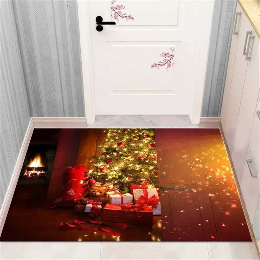Christmas Kitchen Floor Mat Bedroom Living Room Long Bedside Area Rug Soft Washable Carpet Anti Slip Bathroom Entrance DoormatM251117