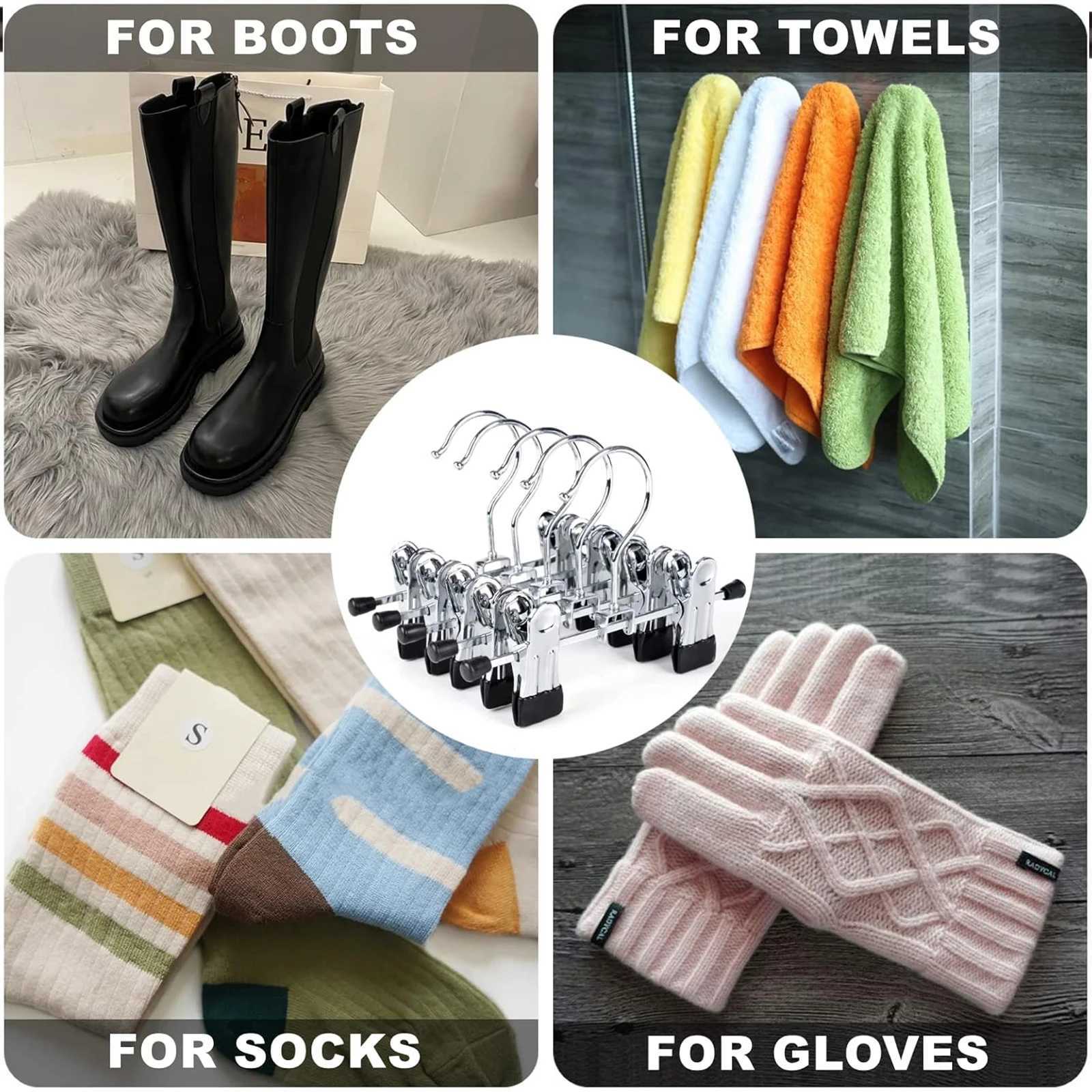 Double Adjustable Clips Boots HangersSpace Saving Boots Socks Bags Hanging Clips Boot Holder Boot OrganizerSet of 10 C251117