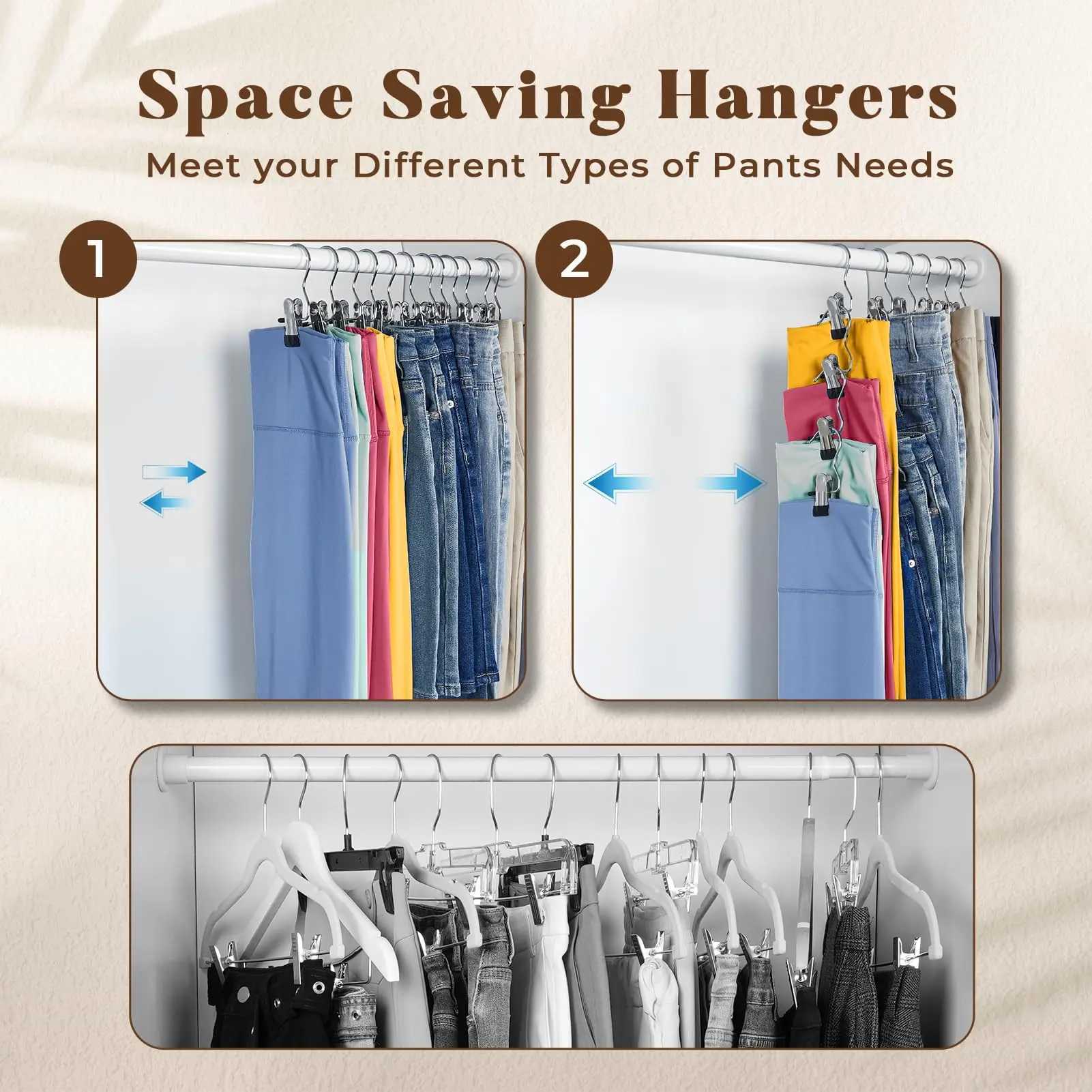 Pant Hangers with Clips Leggings Hangers for Closet Shorts Hangers with Clips Clothes Hangers with Clips Skirt Hangers for Women C251117