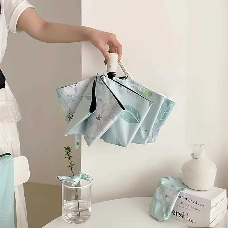 Chinese style small fresh floral umbrella womens high-end feeling sun and rain dual-purpose sun umbrella high-value automatic s C251117