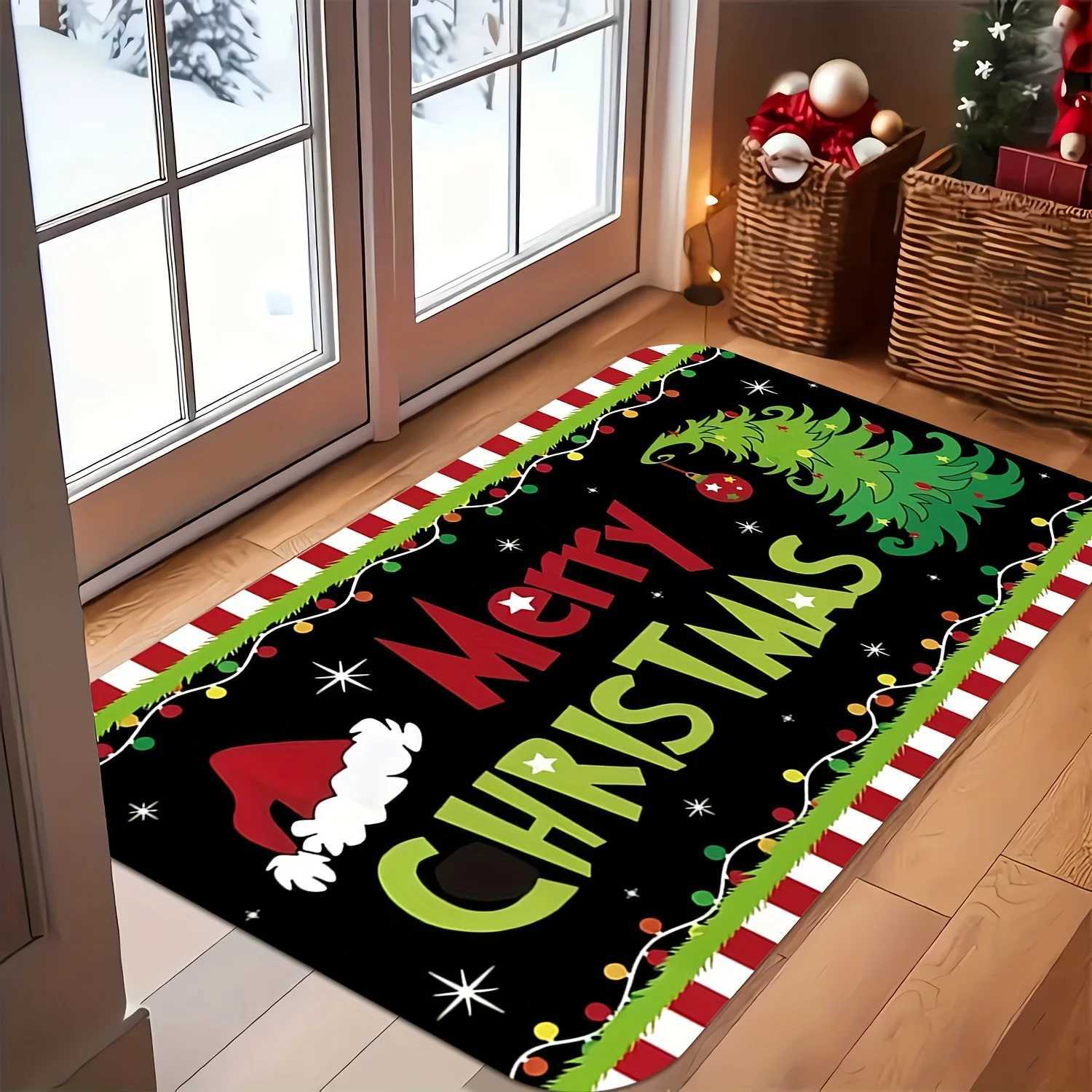 VIKAMA Creative Christmas Carpet Soft Doormat Welcome Carpet Living Room Carpet Rug For Bedroom Outdoor Carpet Christmas DecoratM251117