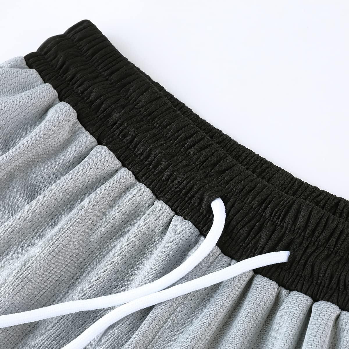 Men's basketball with zippered pockets, sports shorts