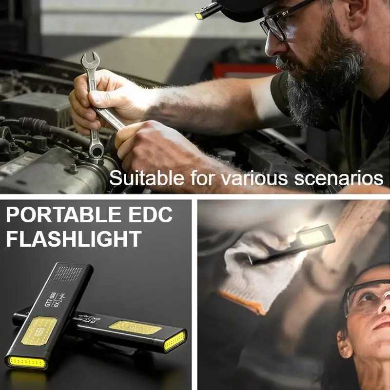 GT7 Tactical Flashlight with 6 Lighting Modes Rechargeable Long Lasting Battery Floodlight for Camping Emergency and Survival M251117