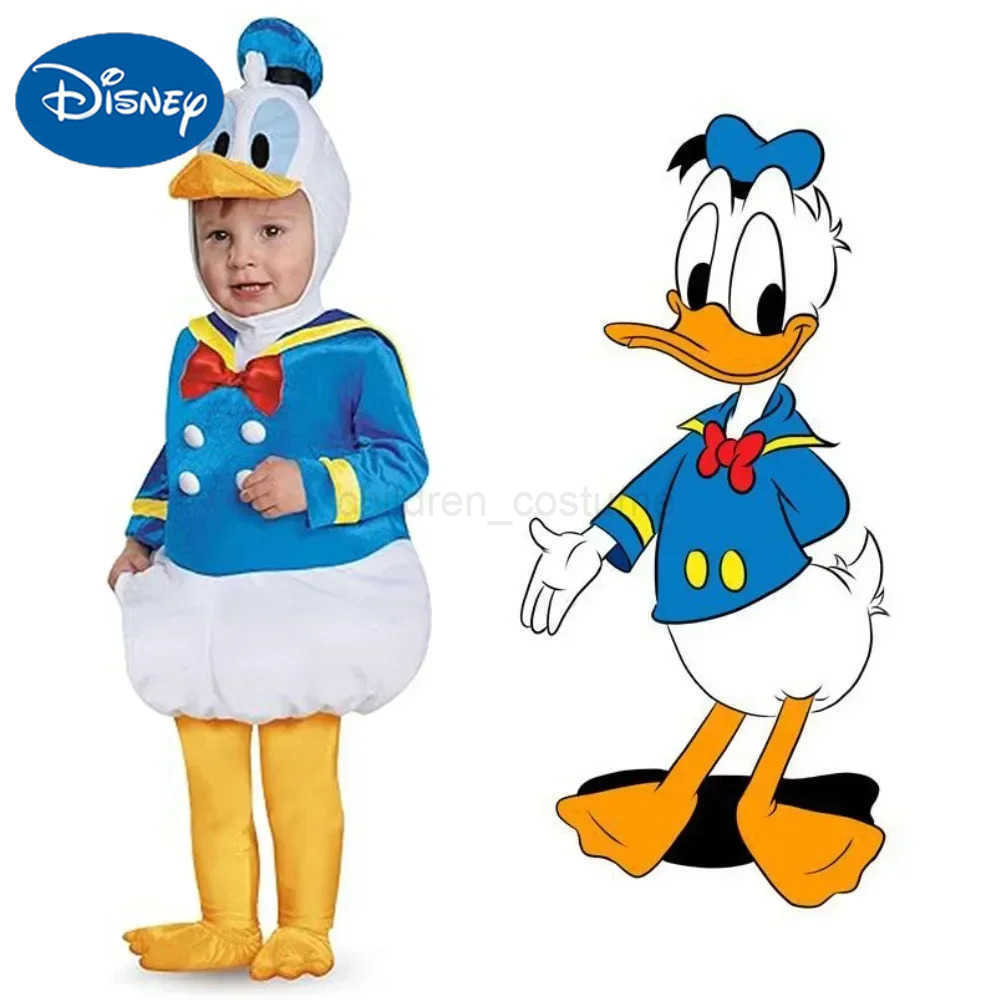 Disney Anime Donald Duck Cosplay Costume Winter Warmth Kids Clothes Boys Girls Stage Performance Costume Christmas Party Dress Up W20250417