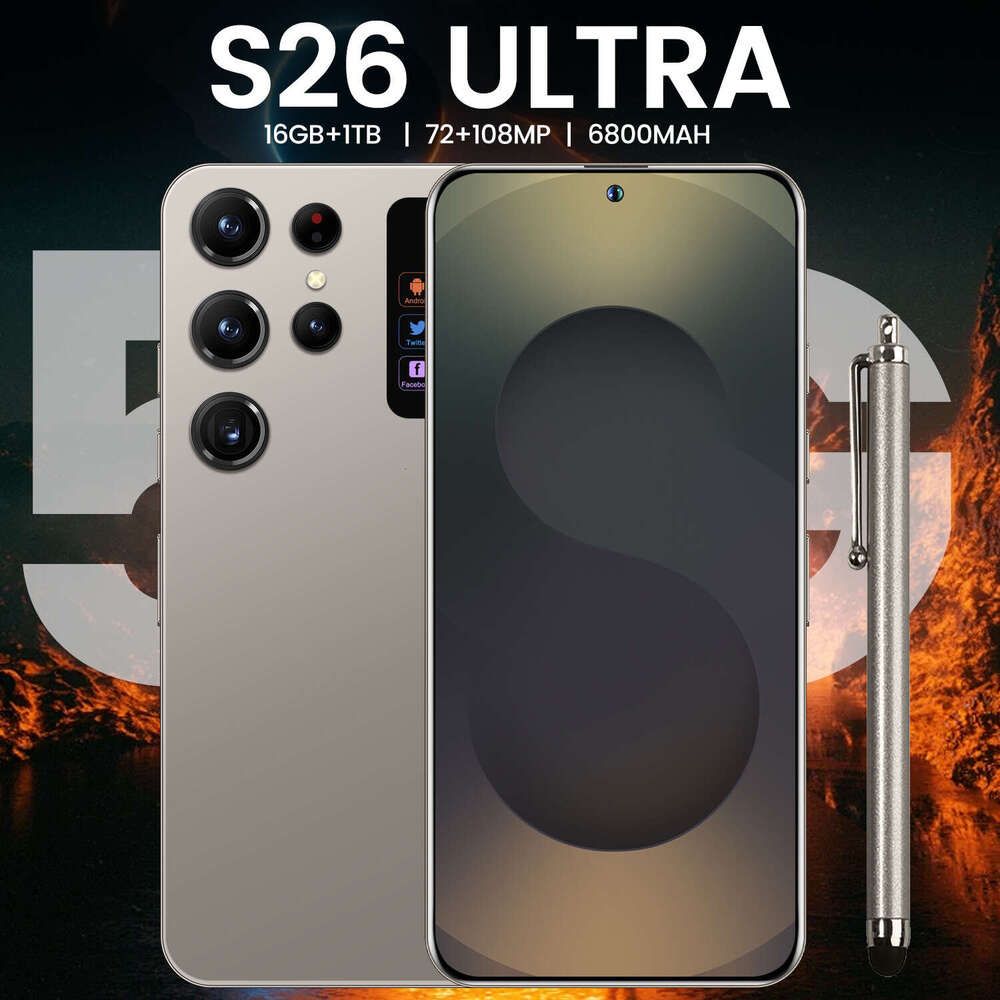 New Original Phones S26 ultra Smartphones 16GB+1TB Dual SIM Cellphone Mobile Face Unlock Android15 4G 5G Phone 6800mAh