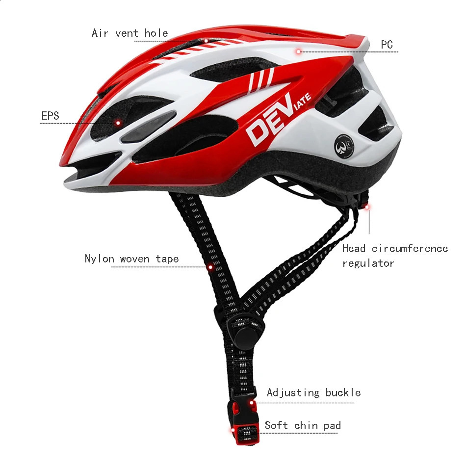DEV Mountain Road Bike Helmet Large 19cm Wide Racing Bike Helmet Ultra Light Casco Ciclismo MTB Bike Helmet 250411