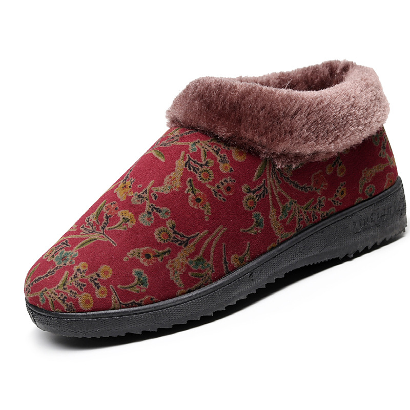 Warm Cotton Slippers with Thick Soles - Anti-Slip Design for Women & Elderly