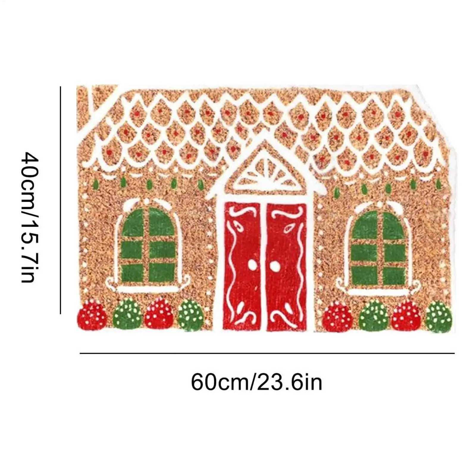 Christmas Doormat Non-Slip - Gingerbread House Holiday Front Door Mat for Indoor Outdoor Welcome Mat for Living Room EntrywayM251117