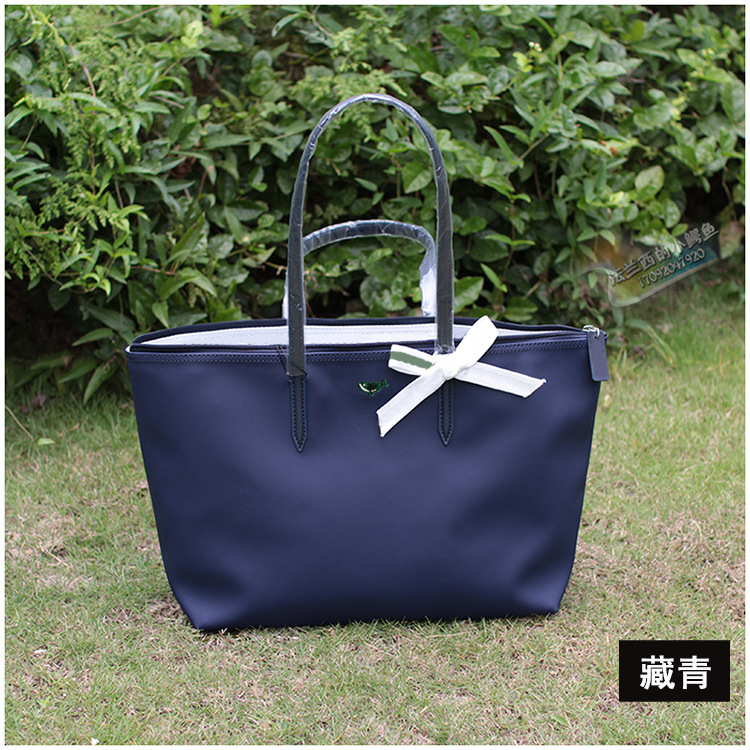 French New Solid Color Crocodile Women's Horizontal Tote Bag Shopping Large Capacity Shoulder Bag Fashion Zipper Handbag