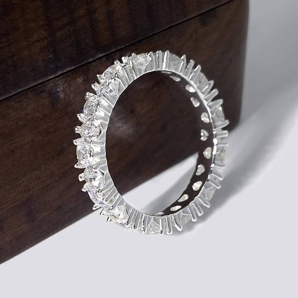 Wholesale 925 Sterling Silver Engagement Rings for Women 5A Cubic Zirconia Sparkle Jewelry Silver Plated