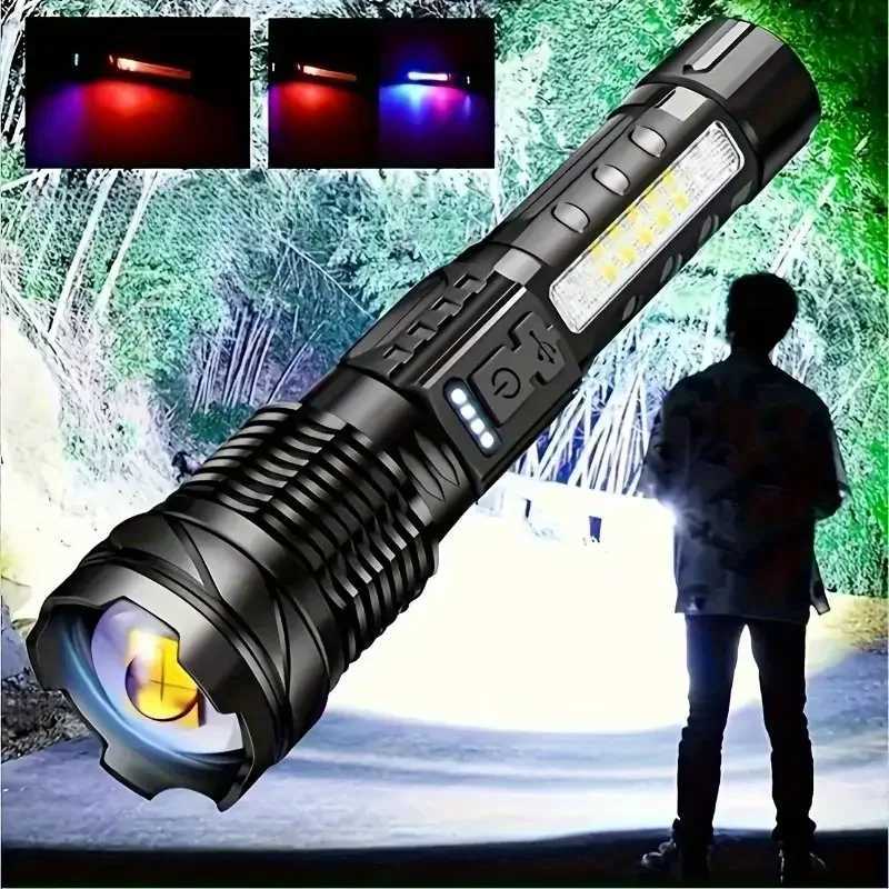 A76 Super Bright Rechargeable Flashlight with Clip -Portable Powerful Illumination for Outdoor Adventure Emergency Daily Use M251117