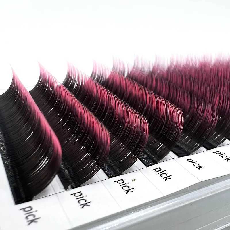 Jomay New Gradient Pink Red Green Blue Purple Color Eyelash Extension Individual Faux Mink Ombre False Colored Lashes MakeupT251117