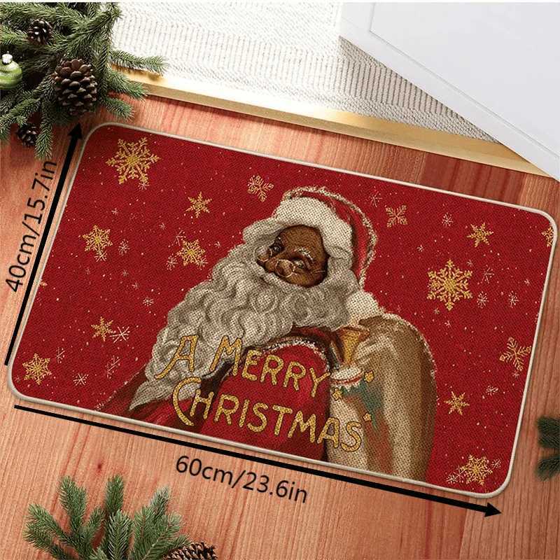 VIKAMA Christmas Carpet Santa Claus Pattern Doormat Festive Mat Living Room Bedroom Rug Welcome Mat Outdoor Carpet DecorativeM251117