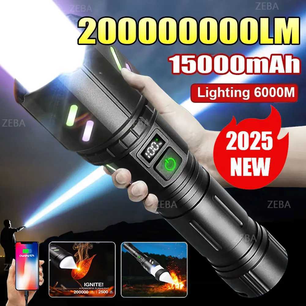 Ultra Powerful Windproof Fire Starting Flashlight Rechargeable High Power Torch Focused Light Source Can Light A Flame Lantern M251117