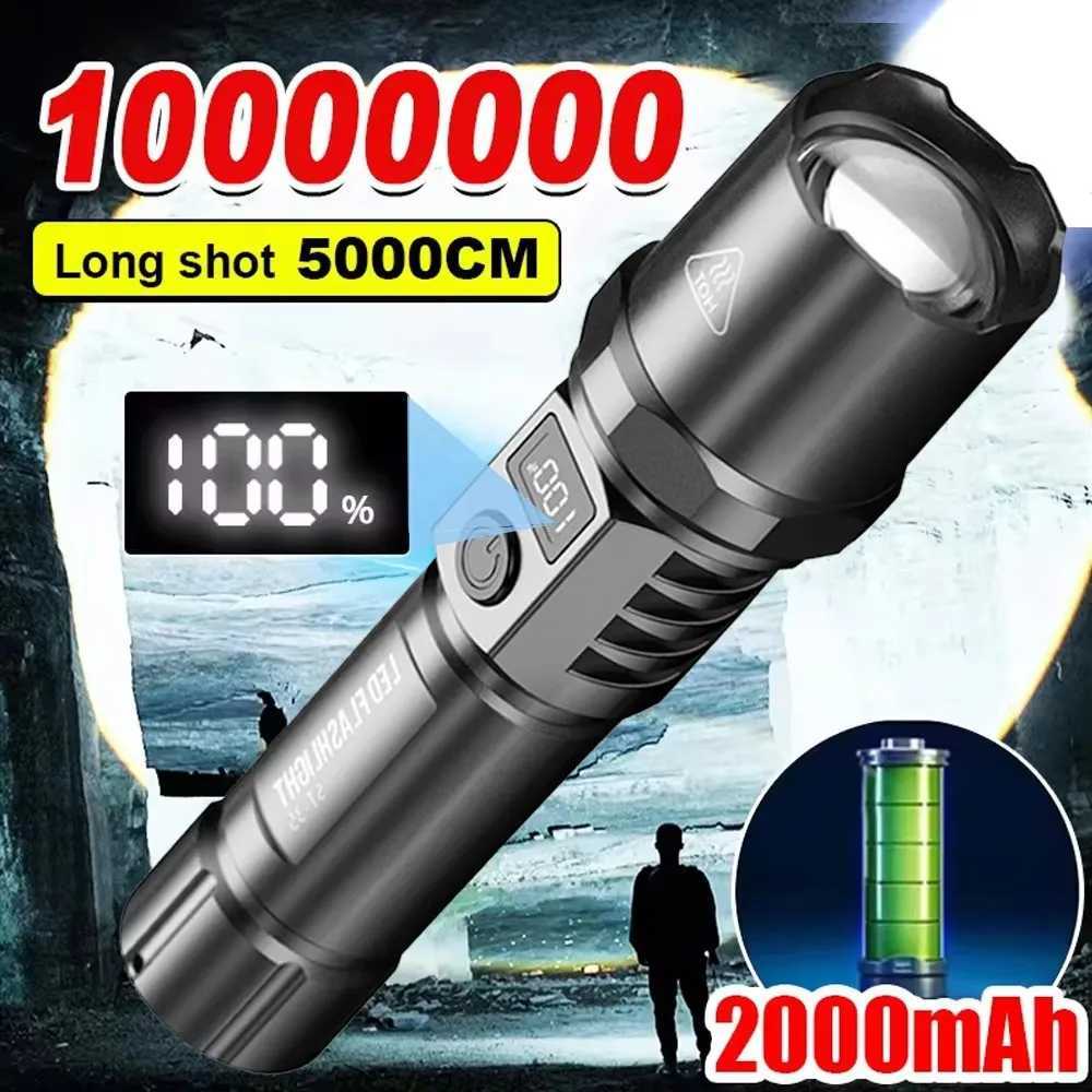 Super Bright LED Flashlight 3 Lighting Modes Built-in Battery Flashlights USB C Rechargeable Zoom Self Defensa Tactical Torch M251117