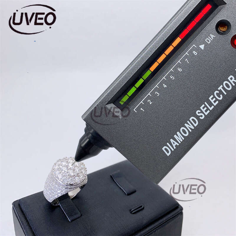 Moissanite Ring 925 Jewelry Iced Out VVS Gold Hip Hop Pass Dias Tester Fashion Sterling Silver Mens