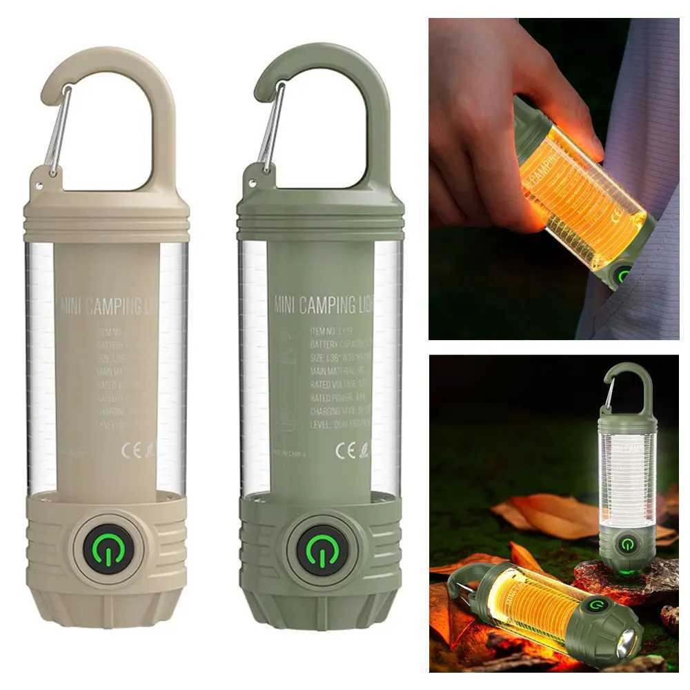LED Retro Camping Light Type-C Charging Emergency Flashlight Outdoor Lighting Camp Atmosphere Hanging Light M251117