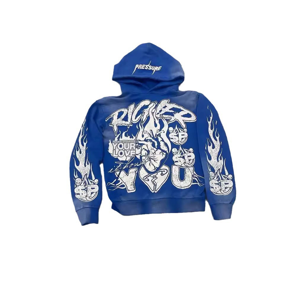 Men's Hoodies Y2k Harajuku Hip Pop Gothic Print Pattern Hoodie Gothic Streetwear Tops Sweatshirt Fashion Zip Men Clothing