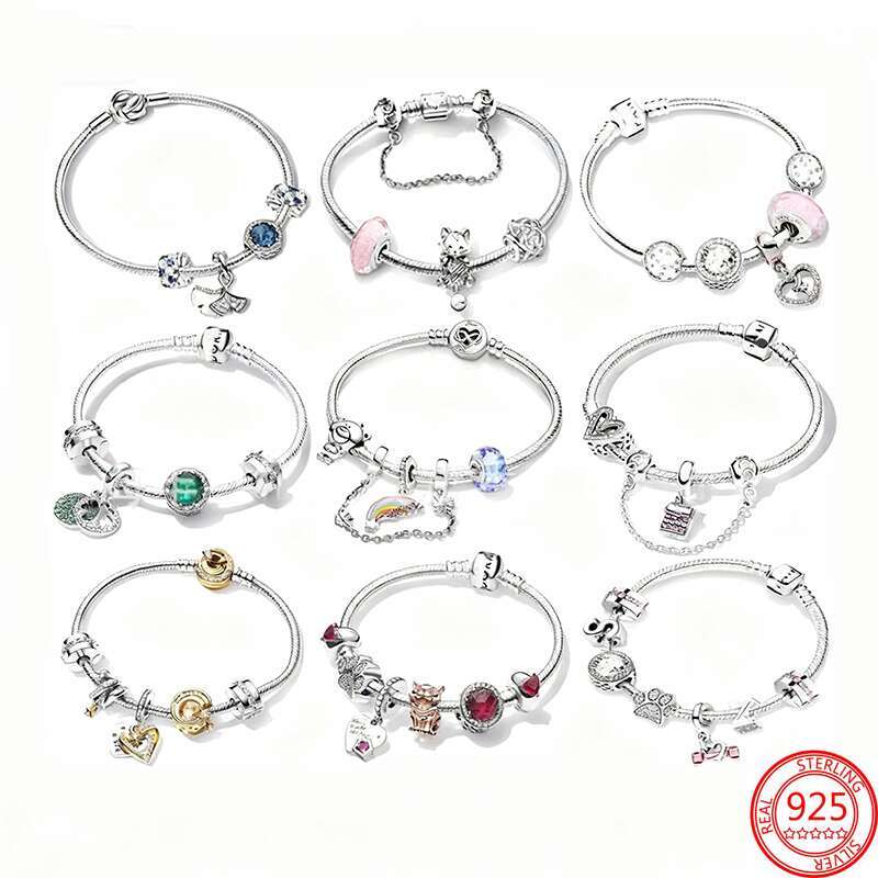 With Box Classic 925 Sterling Silver Bracelet Designer For Women Star bead Charm Bracelet Designer Jewelry Woman Christmas Gift