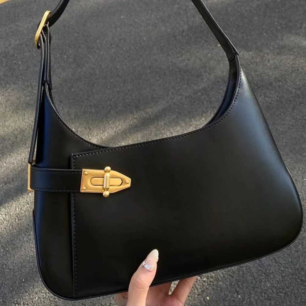 Women Simple Armpit Bag Large Capacity PU Underarm Bag Retro Commuting Bags Solid Color Stylish Clutch Purse Trendy Shopping BagW251117