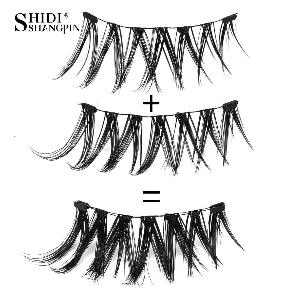 SHIDISHANGPIN Magnetic Eyelashes 1 Pair Handmade 3D Mink Lashes Reusable False Eyelashes Set Natural Fake Eyelash Tweezers ToolT251117