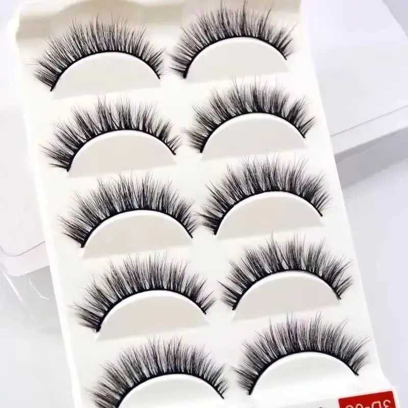 HBZGTLAD 5Pairs 3D Handmade Fake Eyelashes Natural Long Thick Daily Makeup Thick Cross Eyelashes Eye LashesT251117