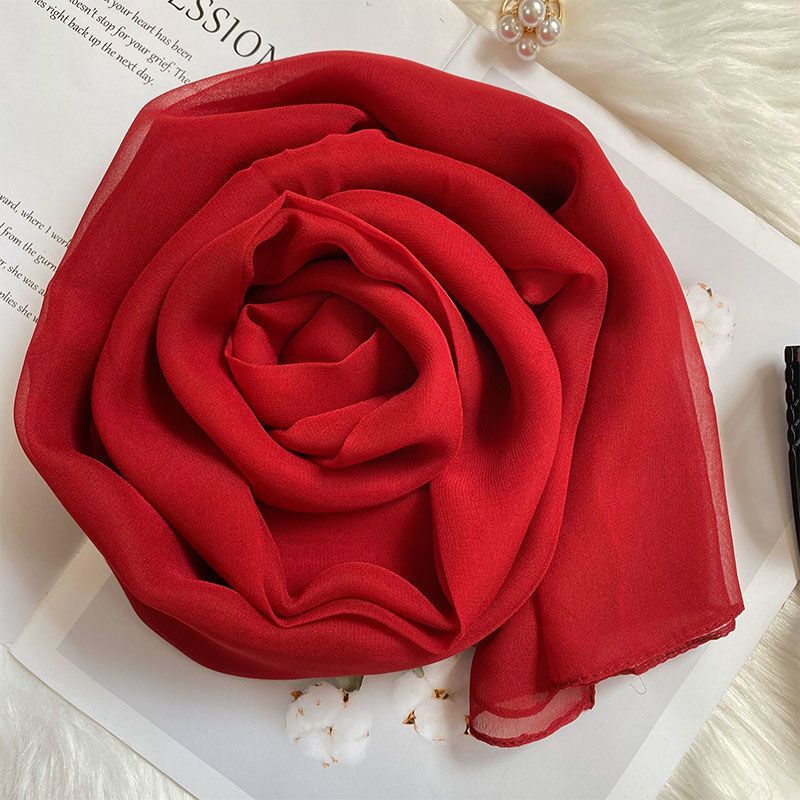 K791Hangzhou silk scarf for women all-match mulberry silk scarf summer sunscreen beach towel solid color mother long shawl