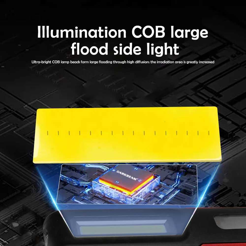 Rechargeable Work Light Portable COB LED Inspection Lamp Magnetic Flashlight Hook Camping Light Tent Lantern Car Repair Emergenc M251117