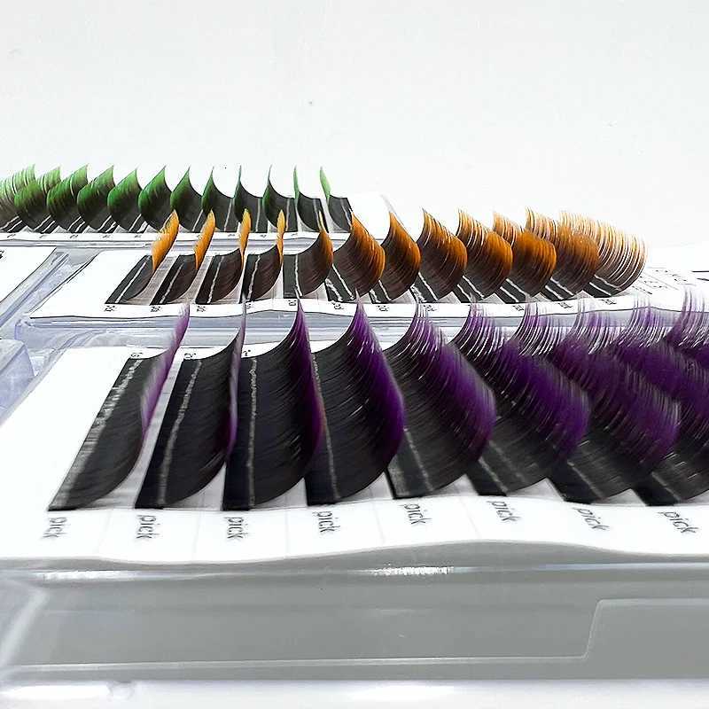 Jomay New Gradient Pink Red Green Blue Purple Color Eyelash Extension Individual Faux Mink Ombre False Colored Lashes MakeupT251117