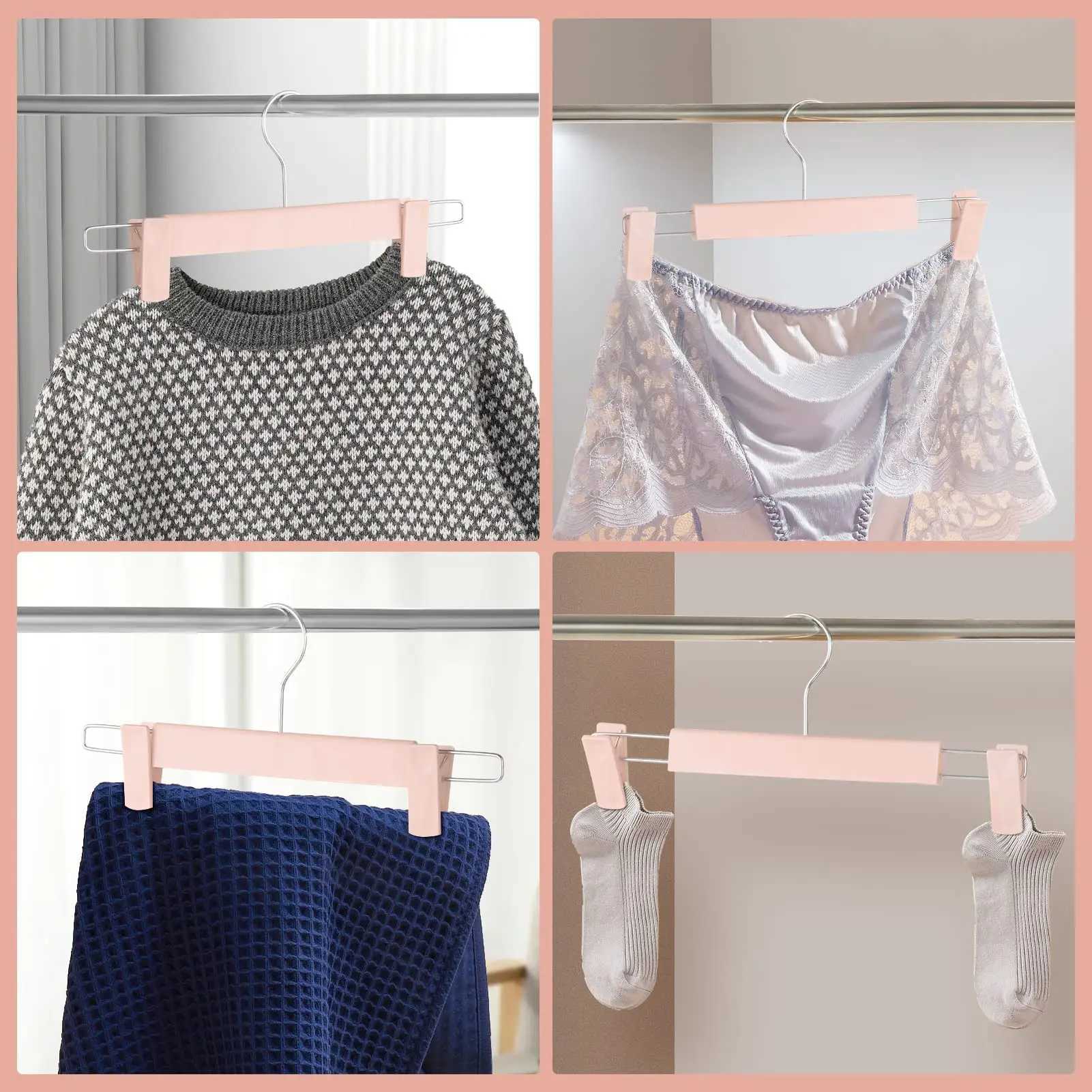 10 Pack Pants Hangers with Adjustable Non-Slip Clips Anti-Rust Hanging Hook for TrouserSkirtsJeansClothes Hangers C251117