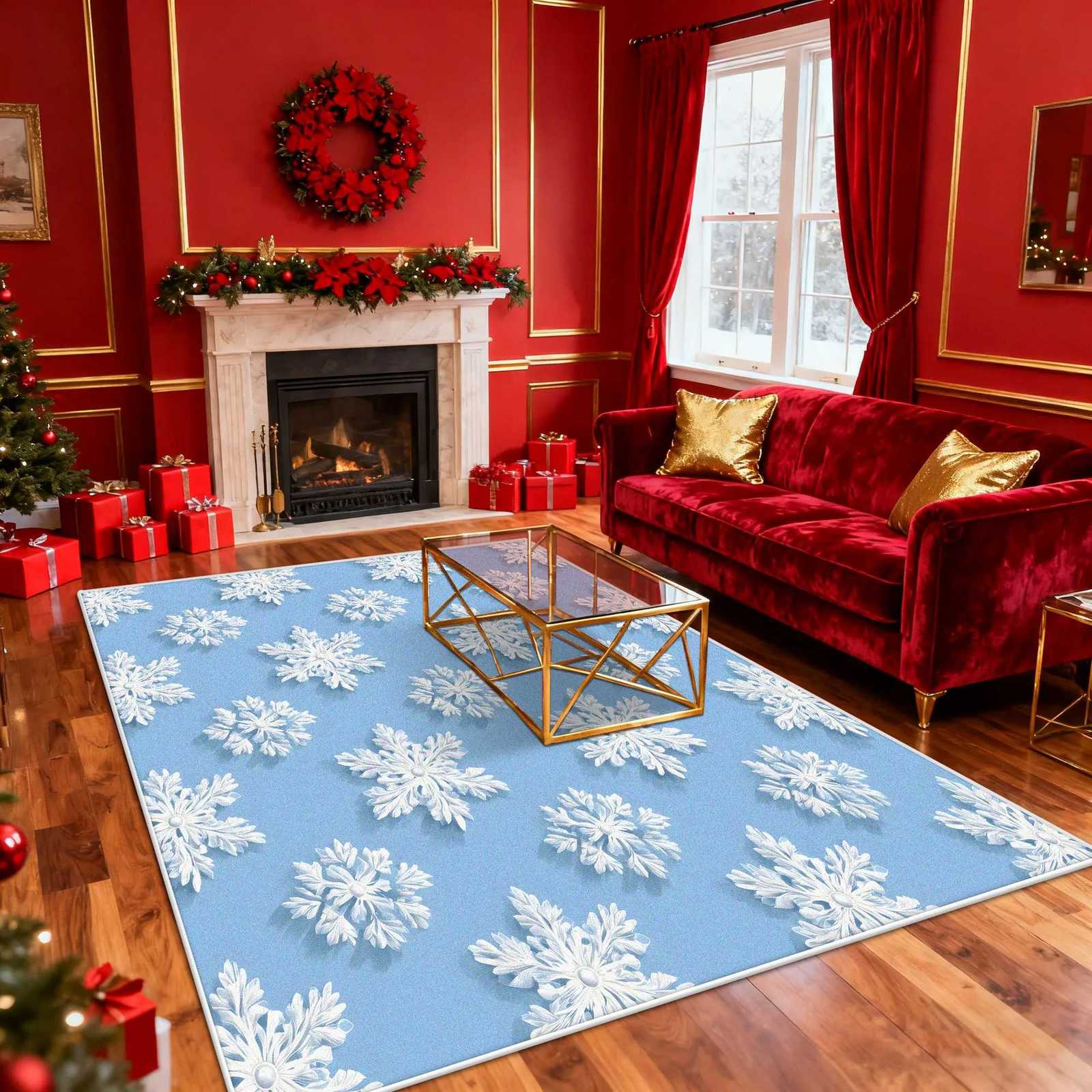 Nordic Christmas Aesthetics CARPET LIVE ROOM Fashion Home Decoration Bedroom Large Area Rugs Washable Antiskid Floor Mat BedsideM251117