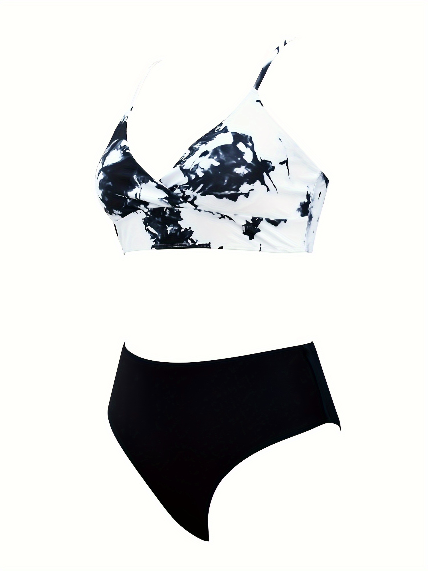 Women High Waist Bikini Set Two Piece Swimsuit Push up Wrap Swimwear Top Tummy Control Bathing Suit