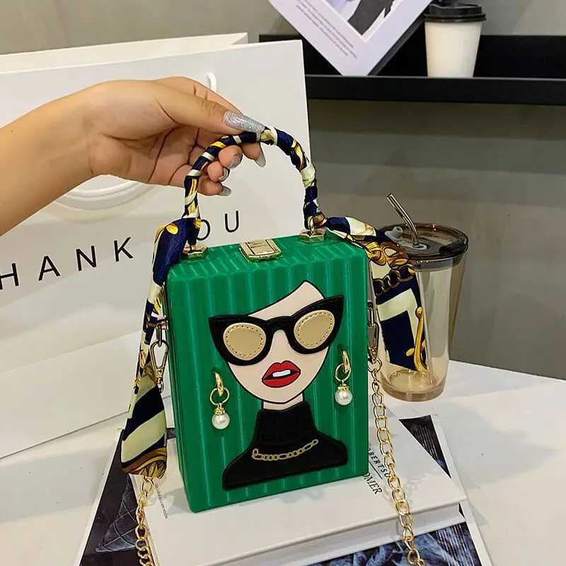 New Arrival Womens Evening Bag New FAshion Leather Shoulder Bag Womens Hard High Quality Hip Hop Party Handbag Z250417