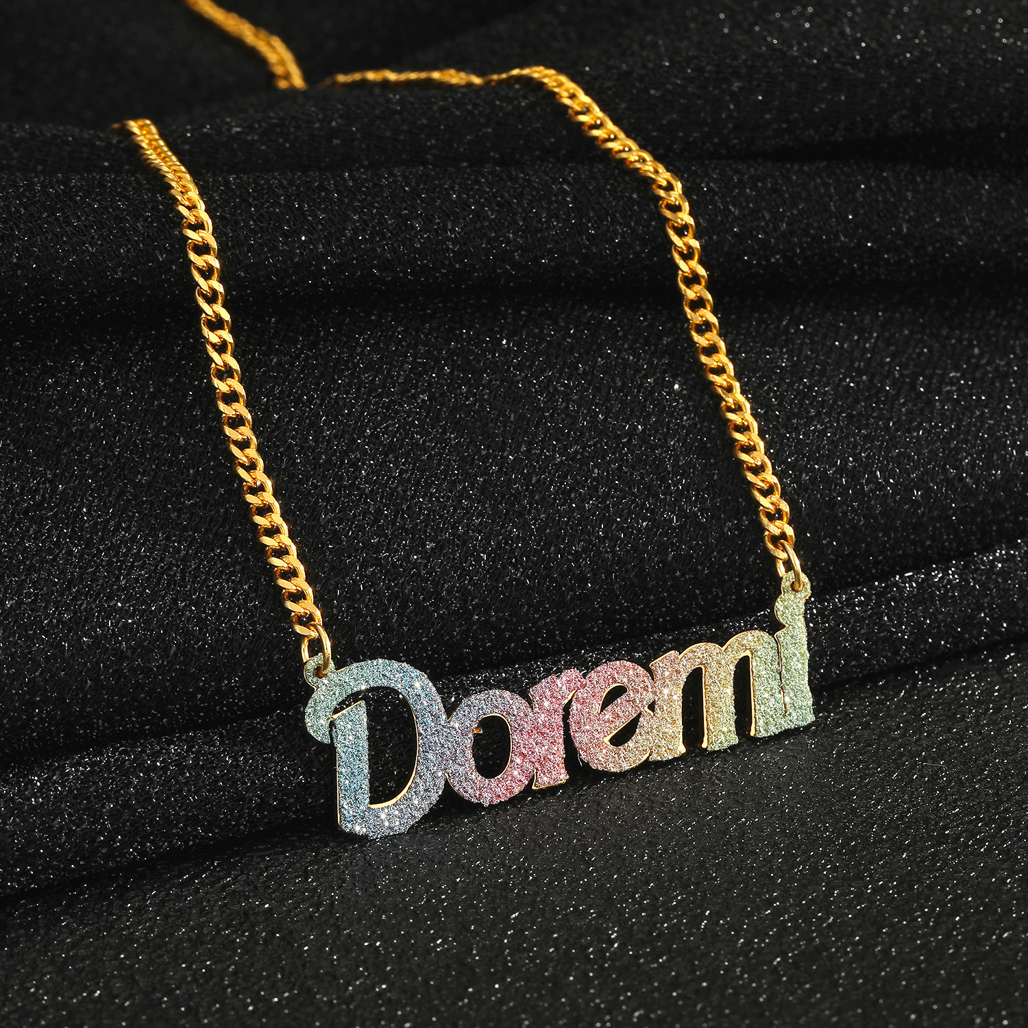 Bling Custom Name Necklace Colorful Earring Studs Stainless Steel Nameplate Chain Bracelet For Kids Jewelry 240906