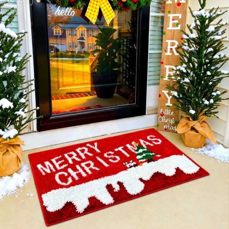 60cm/80cm Christmas Door Mat Outdoor and Interior Supplies New Year 2026 Merry Christmas Decoration Home Decor Foot MatM251117