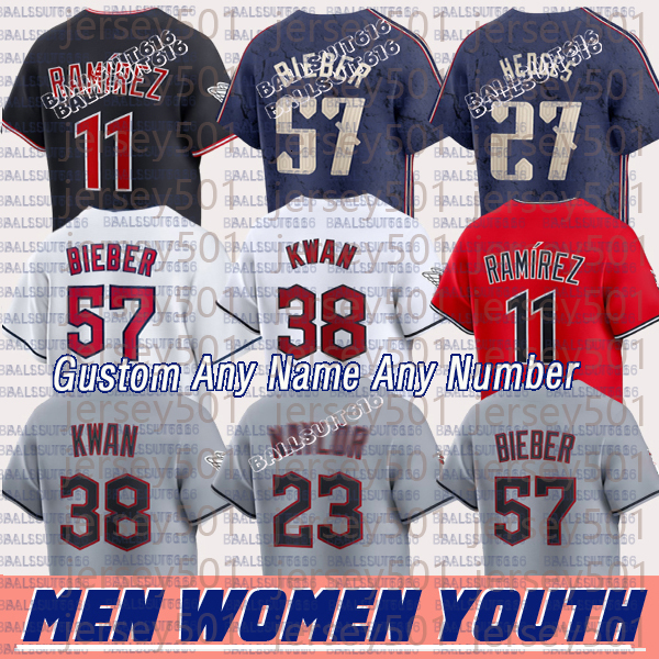 11 Jose Ramirez 57 Shane Bieber Josh Naylor Guardians Jerseys Andres Gimenez Tanner Bo Naylor Kyle Manzardo Brayan Rocchio Custom City Baseball Jersey