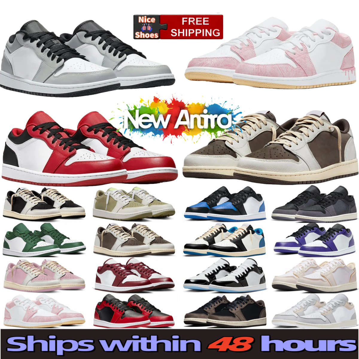 Free shipping J1 1s top fashion casual shoes high quality designer sneakers smoke grey black pink black and white panda 36-46