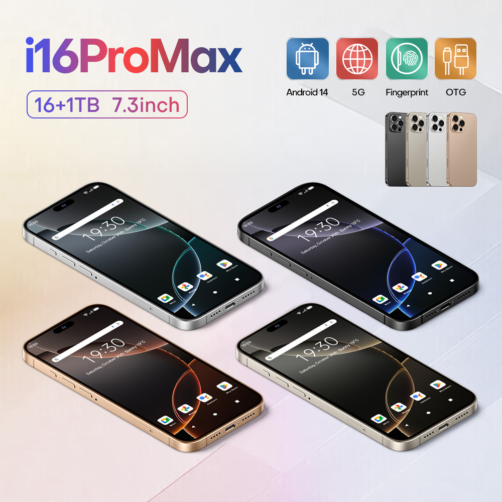 2025 Brand Hot i16 Pro Max Original For Brand Smartphone 6.8 inch New Full Screen 4G 5G Cell Phone 6800mAh Mobile Phones Global Version