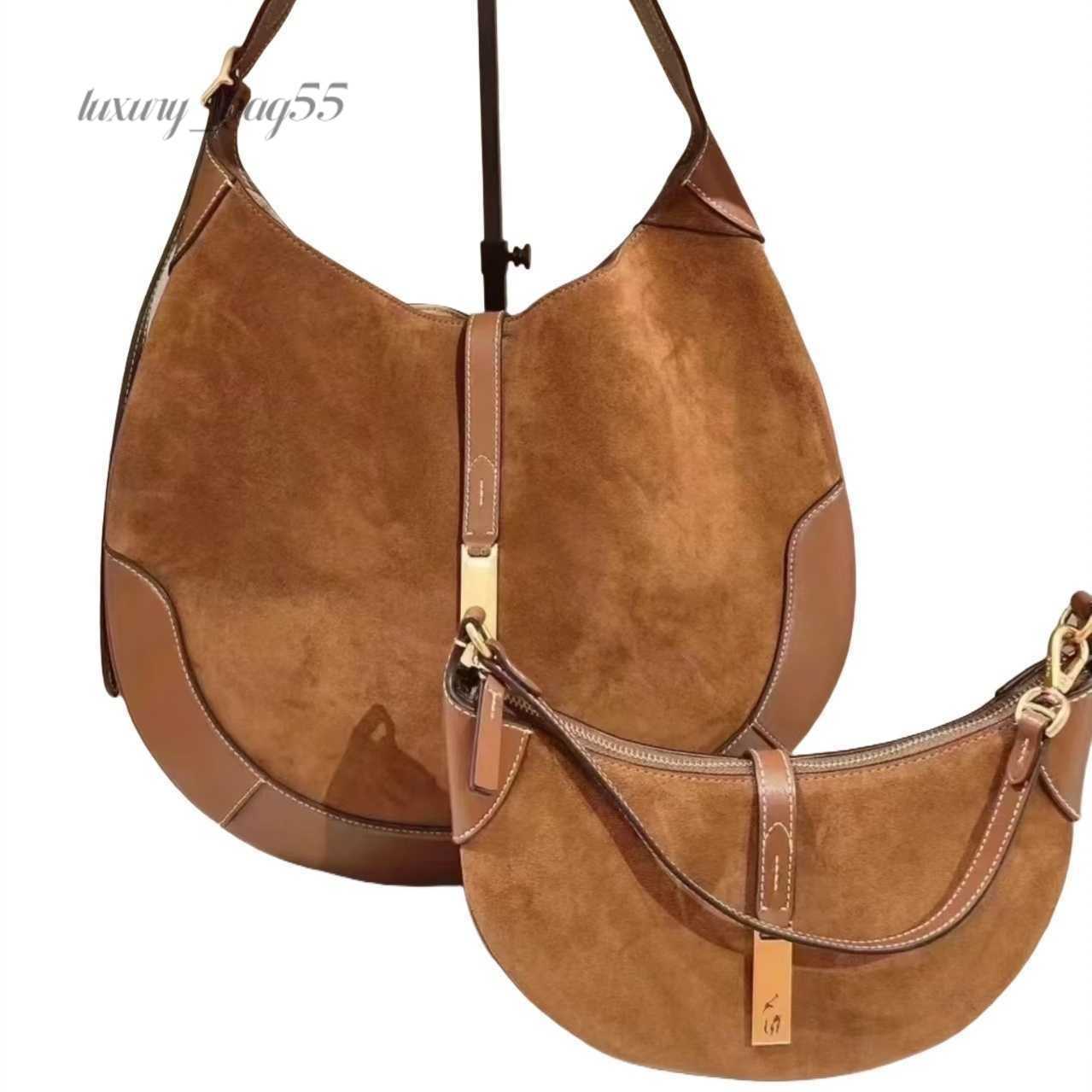 Shoulder Bags High quality cowhide suede polo id bag sac Womens designer Luxury handbag tote leather Hobo weekend moon bucket clucth crossbody travel shopping bag