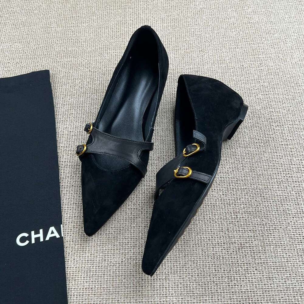 Suede Genuine Leather Pumps for Women with Wedge Elegant Designer Shoe Work Shoes womens Brown flats dressy