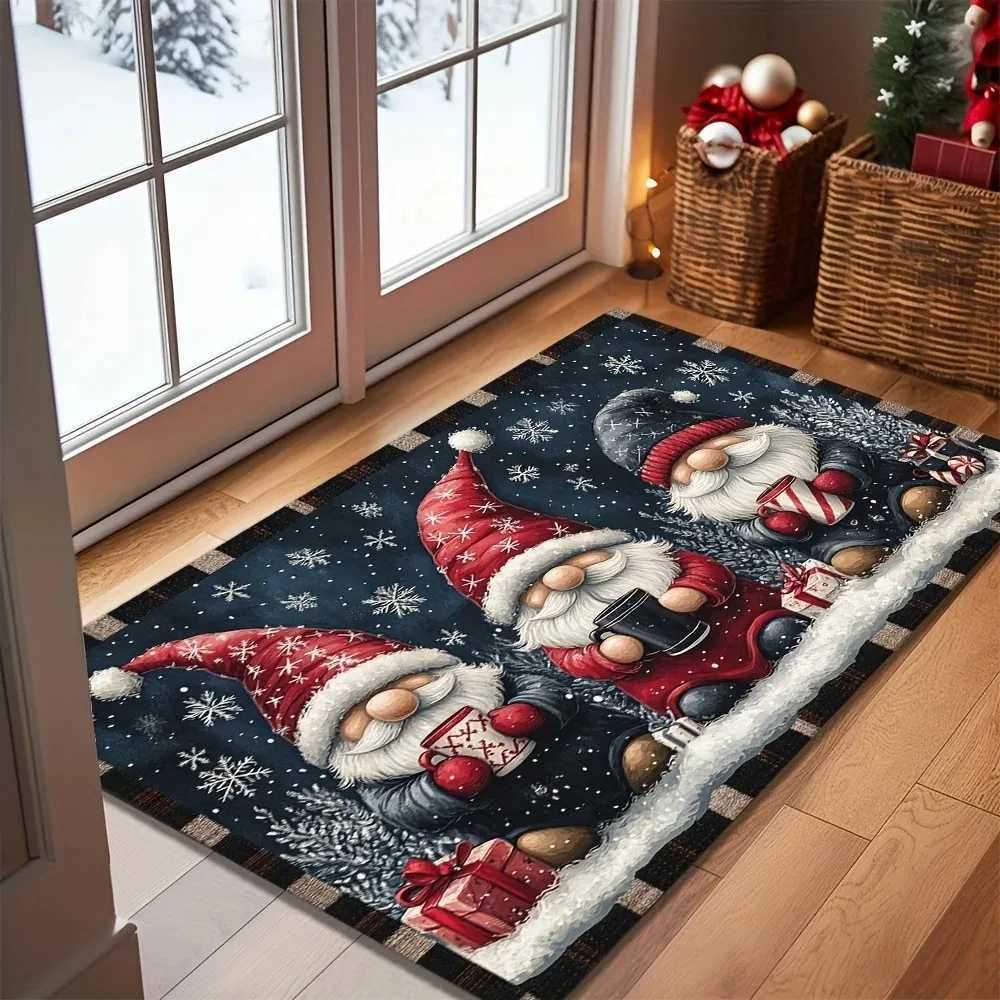 Christmas Cartoon Snowman Carpet For Home Decoration Entry Door And Bathroom Anti-Slip And Highly Absorbent Floor MatM251117