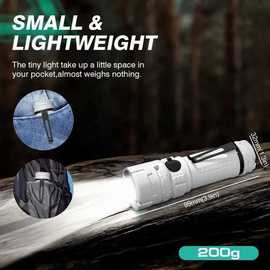 Super Bright LED Flashlight Multi-Functional USB Rechargeable Flashlights Pocket Emergency Light Torch for Camping Hiking M251117