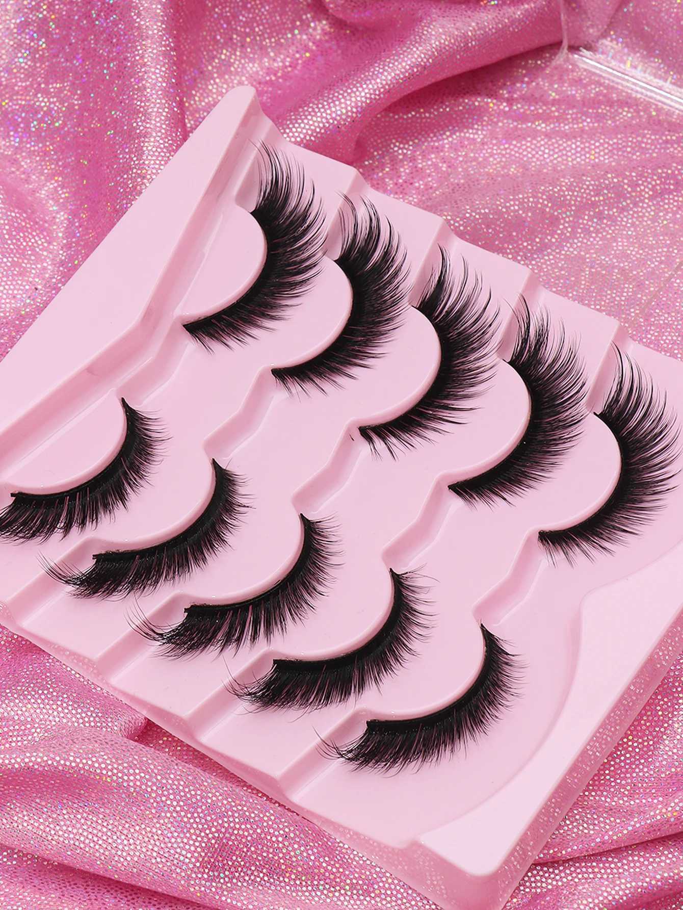 5 pairs of natural false eyelashes suitable for daily business meetings natural false eyelashes fluffy and soft 3D mink falseT251117