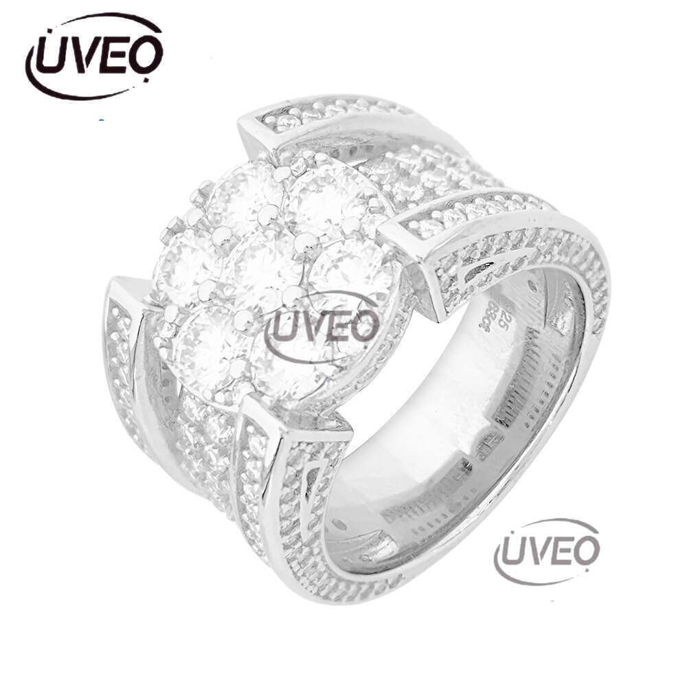 Jewelry Iced Out Moissanite Ring 925 Gold VVS Moissanite Diamond Hiphop Pass Diamond Tester Couple Mens