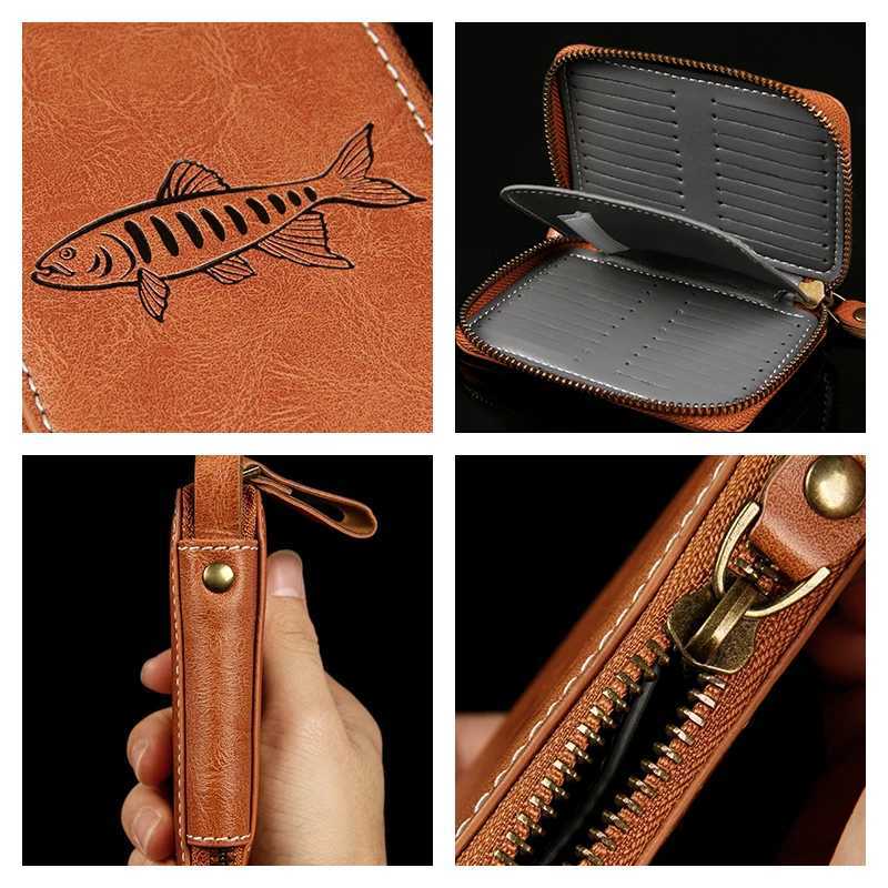 LETOYO 7575cm/1175cm Spoon Lure Bag Portable Waterproof Fishing Lure Bag PU Small Spoon Bait Wallet fishing bagW251115