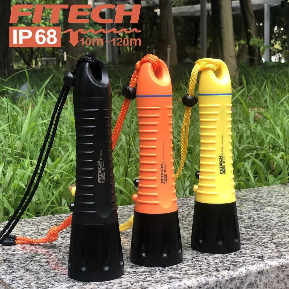 FITECH F12 PRO Professional Scuba Diving Light USB Type C Charging Rechargeable Flashlight 1000 Lumens LED Waterproof Torch M251117