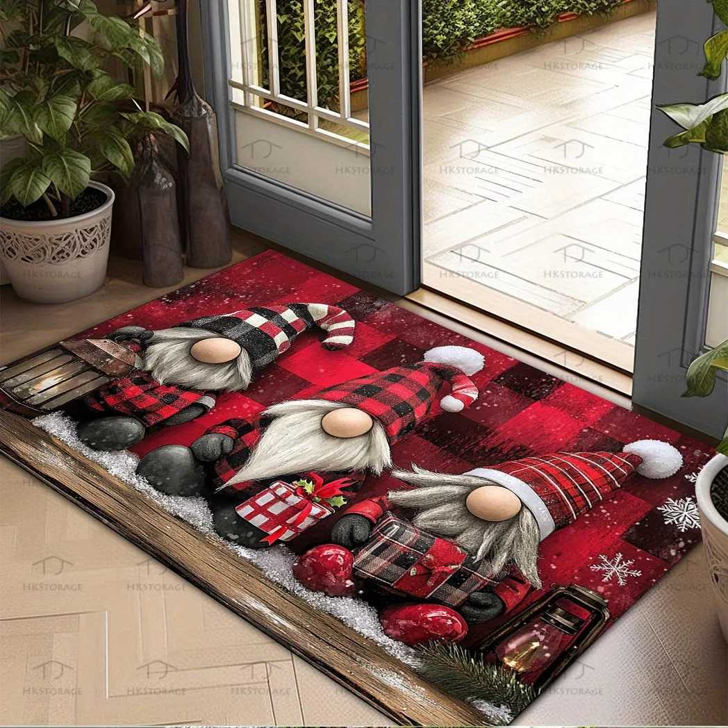 VIKAMA Christmas Dwarf Welcome Mat Water-Absorbing And Non-Slip Suitable For Use In Bathrooms Porch Carpet Home DecorM251117