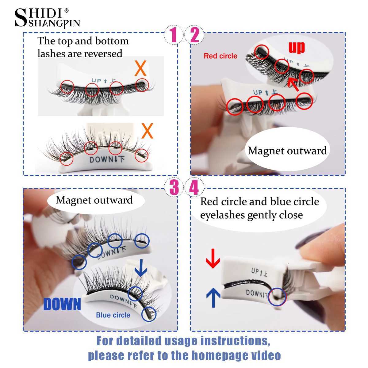 Hot 1 Pair Magnetic Eyelashes Handmade Fluffy Faux Mink Lashes Reusable Natural False Eyelashes and Magnetic Tweezers Set MakeupT251117