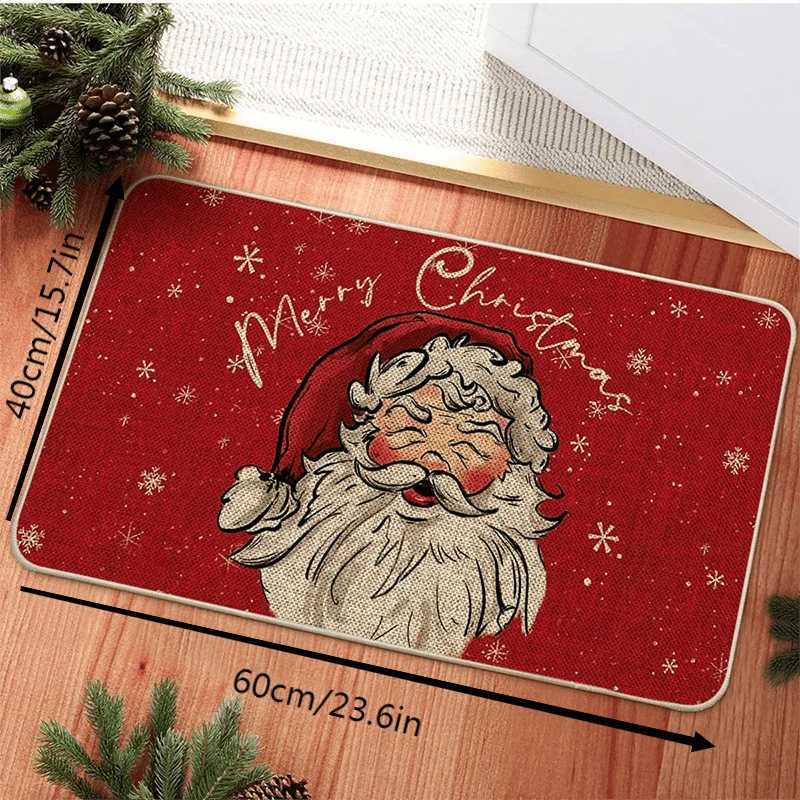 VIKAMA Christmas Carpet Santa Claus Pattern Doormat Festive Mat Living Room Bedroom Rug Welcome Mat Outdoor Carpet DecorativeM251117