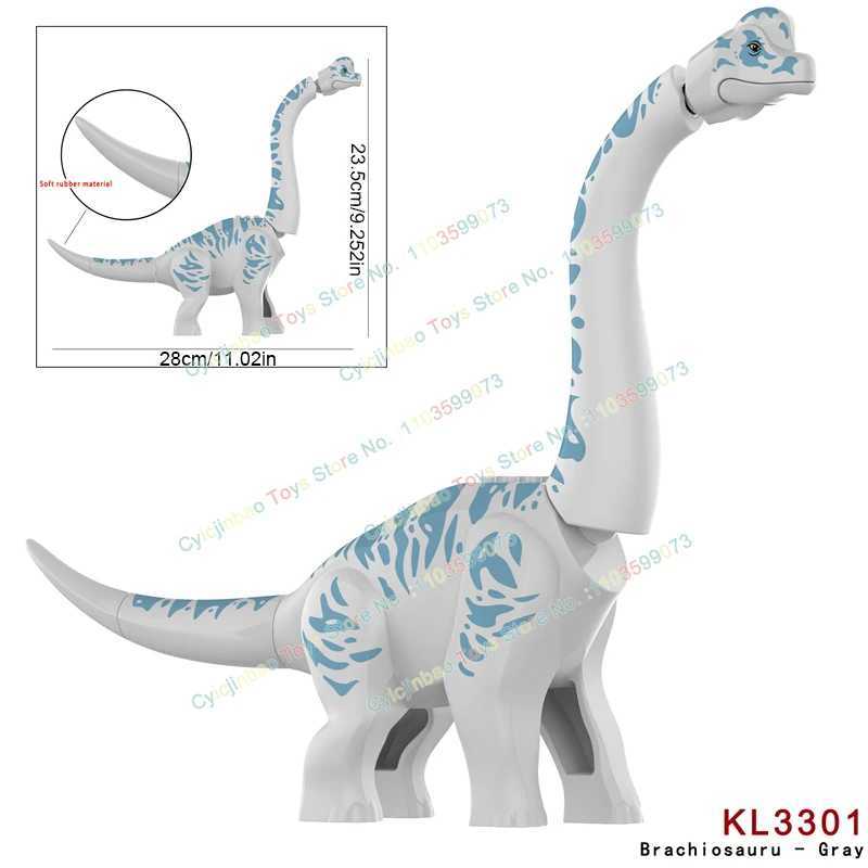 MOC Jurassic Dinosaur World Grey Brown Pink Green Brachiosaurus Building Kit Bolcks Brick Dinosaur Park Character Toy ChildrenY250417WGYB